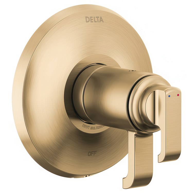 Thermostatic Valve Trim Tetra 17T Series Tempassure with Integrated Volume Control 2 Lever Lumicoat Champagne Bronze WaterSense ADA - Image 1