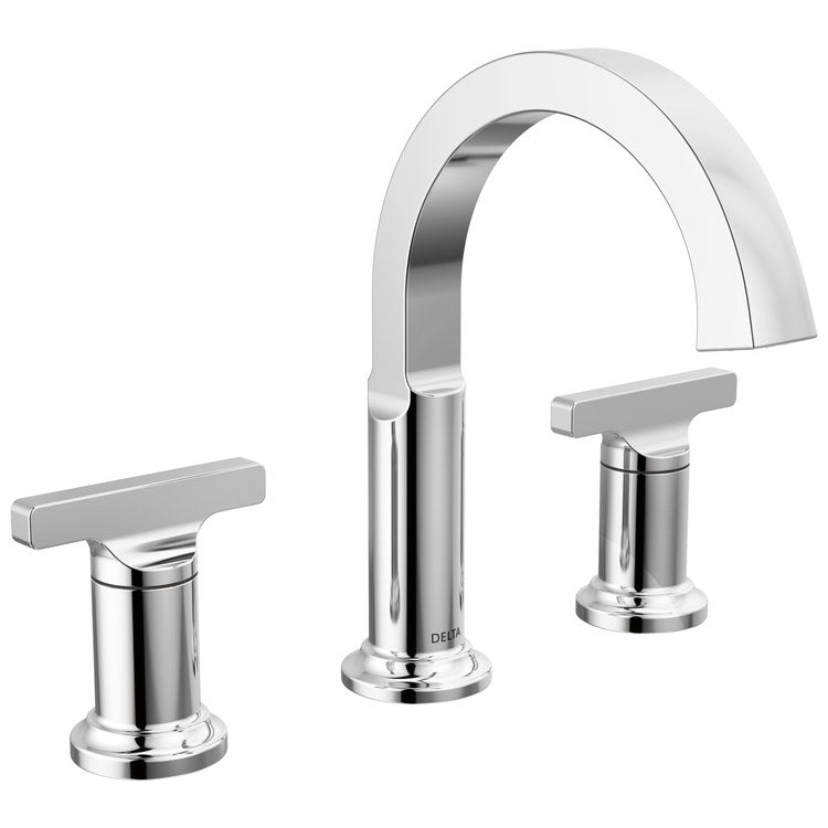 Lavatory Faucet Tetra Widespread 4 to 16 Inch Spread 2 Lever ADA WaterSense Lumicoat Chrome 1.2 Gallons per Minute Rigid Metal Pop-Up 3 Hole
