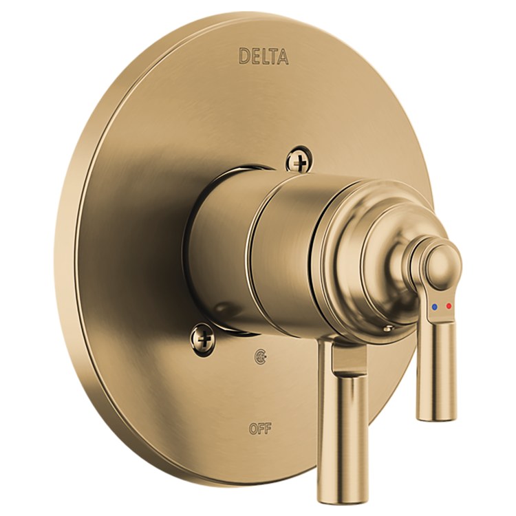 Shower Valve Trim Saylor 17 Series Monitor Pressure Balance with Integrated Volume Control 2 Lever Brilliance Champagne Bronze WaterSense ADA - Image 1