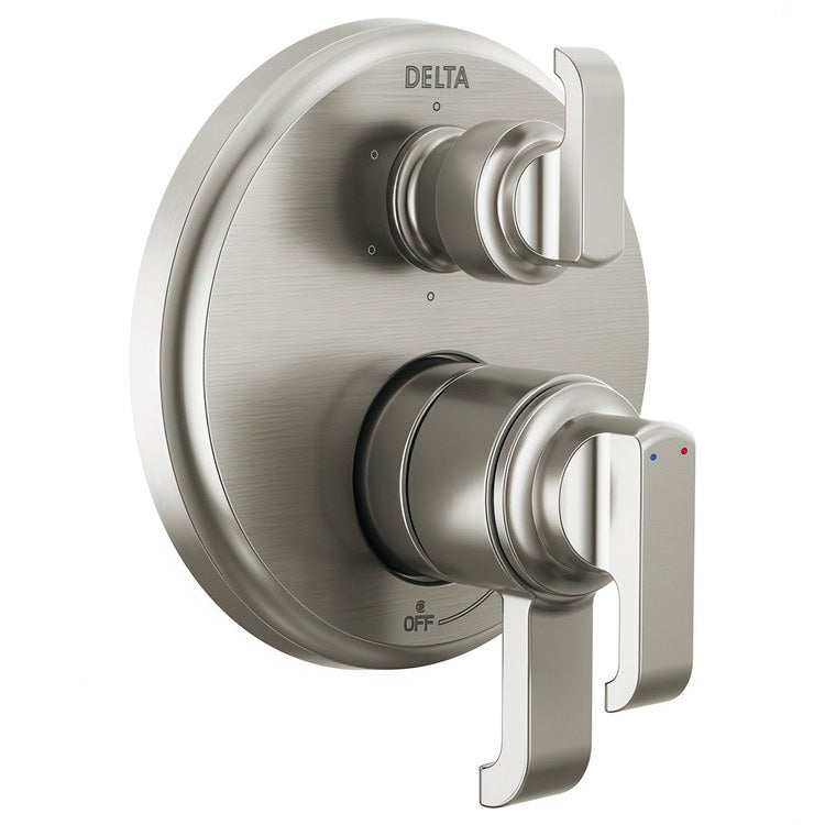 Diverter Trim Tetra 17 Series Integrated Volume Control 6 Functions Lumicoat Stainless 2 Lever ADA for Rough-In Valve R22000 Not Included
