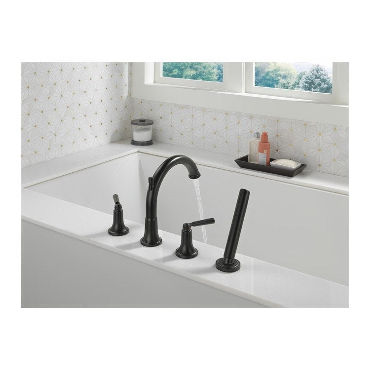 Tub Trim Saylor Deck Mount 2 Lever Matte Black WaterSense ADA - Image 2