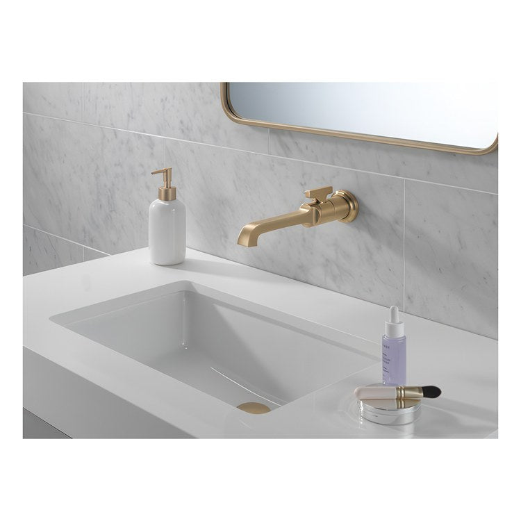 Lavatory Faucet Tetra Wall Mount ADA WaterSense Lumicoat Champagne Bronze 1.2 Gallons per Minute - Image 2