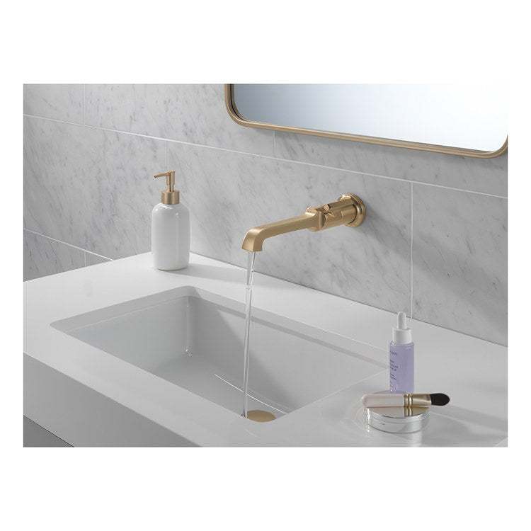 Lavatory Faucet Tetra Wall Mount ADA WaterSense Lumicoat Champagne Bronze 1.2 Gallons per Minute - Image 3