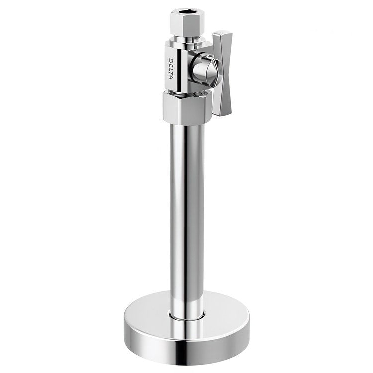 Stop Valve Straight Supply Transitional 1/2 x 3/8 Inch Brass Compression Cross Chrome - Image 1