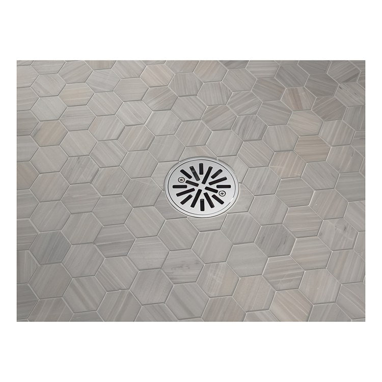 Shower Drain Tile-In Round 4 Inch Chrome PVC/Brass - Image 2