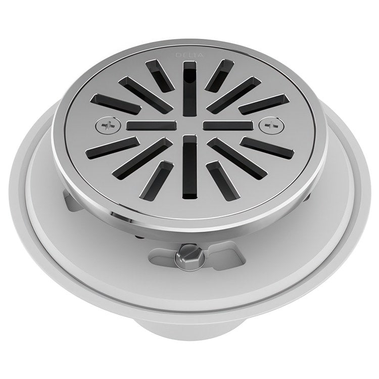 Shower Drain Tile-In Round 4 Inch Chrome PVC/Brass - Image 1