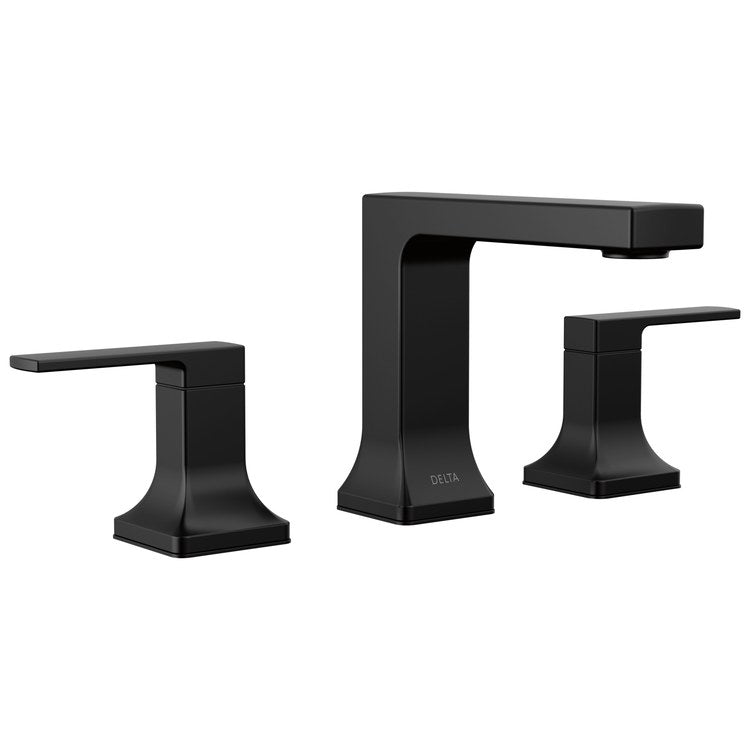 Lavatory Faucet Velum Widespread 2 Lever ADA WaterSense Matte Black 1.2 Gallons per Minute - Image 1
