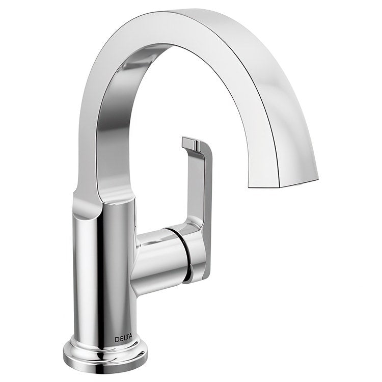 Lavatory Faucet Tetra 1 Lever ADA WaterSense Lumicoat Chrome 1.2 Gallons per Minute Deck Arc Metal Pop-Up 1 Hole Diamond Seal Technology - Image 1