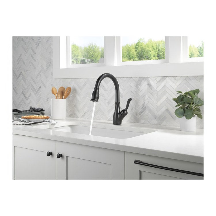 Kitchen Faucet Leland 1 Lever ADA CALGreen/CEC Matte Black Pull Down 3 Function Gooseneck 360 DEG Swivel 1/3 Hole Deck Diamond Seal Technology 1.8 Gallons per Minute - Image 2