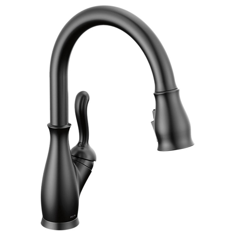Kitchen Faucet Leland 1 Lever ADA CALGreen/CEC Matte Black Pull Down 3 Function Gooseneck 360 DEG Swivel 1/3 Hole Deck Diamond Seal Technology 1.8 Gallons per Minute - Image 1