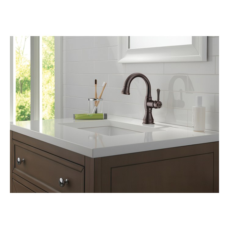 Lavatory Faucet Cassidy 1 Lever ADA WaterSense Venetian Bronze 1.2 Gallons per Minute Deck Arc Metal Pop-Up 1 Hole MagnaTite - Image 2