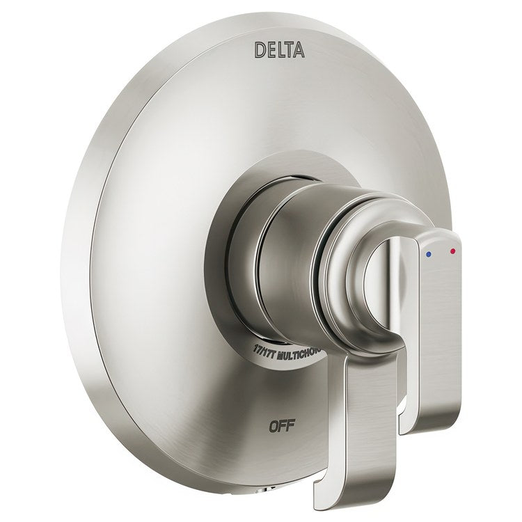 Pressure Balance Valve Trim Monitor Tetra 17 Series with Integrated Volume Control 2 Lever Lumicoat Stainless WaterSense ADA - Image 1