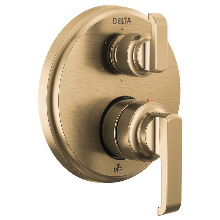 Diverter Trim Tetra 14 Series Integrated 6 Functions Lumicoat Champagne Bronze 2 Lever ADA