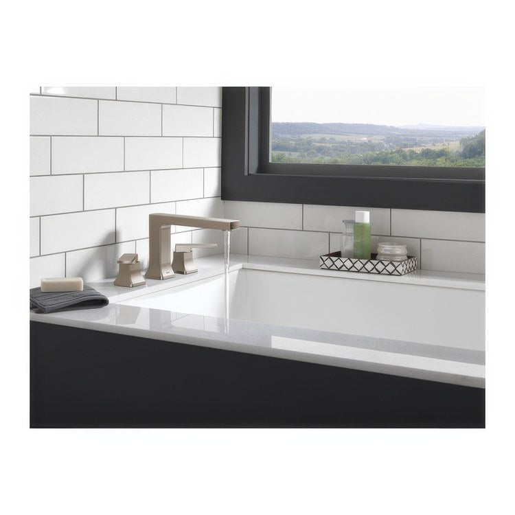 Roman Tub Trim Velum 2 Lever Brilliance Stainless ADA 10 to 16 Inch Spread 3 Hole 18 Gallons per Minute - Image 2