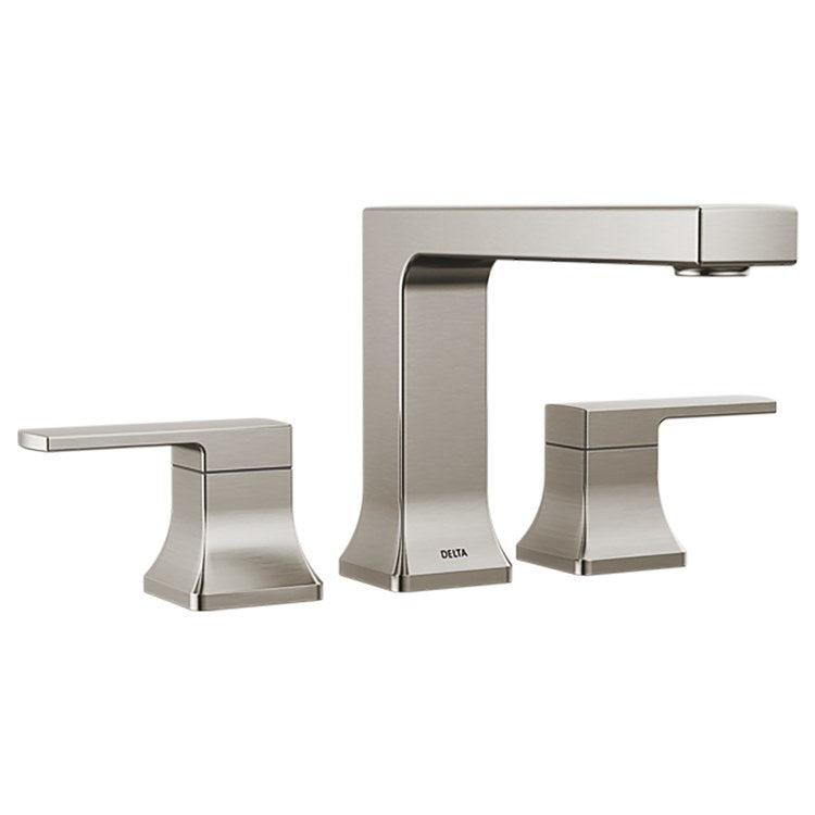 Roman Tub Trim Velum 2 Lever Brilliance Stainless ADA 10 to 16 Inch Spread 3 Hole 18 Gallons per Minute