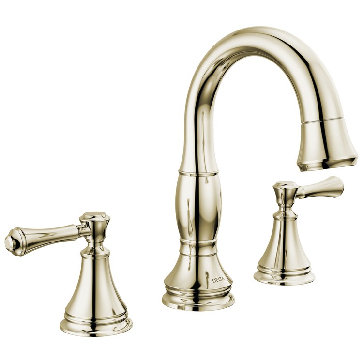Lavatory Faucet Cassidy Widespread 6 to 16 Inch Spread 2 Lever ADA WaterSense Brilliance Polished Nickel 1.2 Gallons per Minute Deck Arc Metal Pop-Up 3 Hole MagnaTite - Image 1
