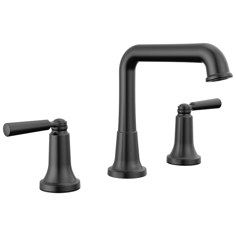 Lavatory Faucet Saylor Widespread 2 Lever ADA WaterSense Matte Black 1.2 Gallons per Minute 4-15/16 Inch - Image 1