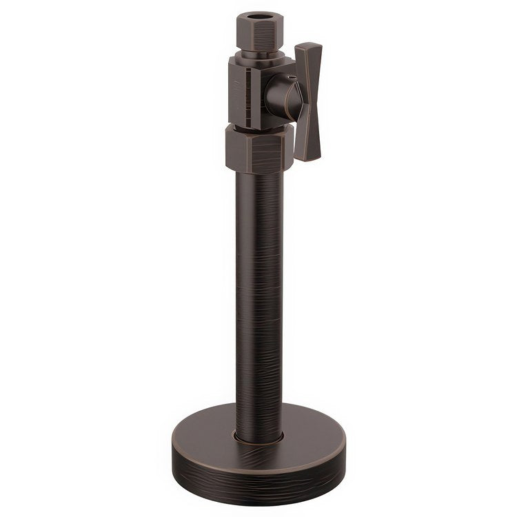 Stop Valve Straight Supply Transitional 1/2 x 3/8 Inch Brass Compression Cross Venetian Bronze - Image 1