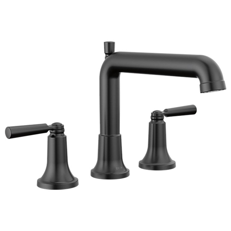 Roman Tub Trim Saylor 2 Lever Matte Black WaterSense ADA 8 to 16 Inch Spread 3 Hole 18 Gallons per Minute - Image 1
