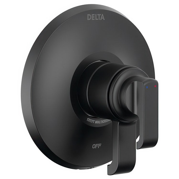 Pressure Balance Valve Trim Monitor Tetra 17 Series with Integrated Volume Control 2 Lever Matte Black WaterSense ADA - Image 1
