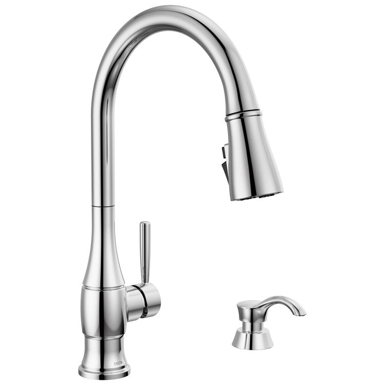 Kitchen Faucet Hazelwood with Soap Dispenser 1 Lever ADA Chrome Pull Down 360 DEG Swivel 1 Hole Diamond Seal and ShieldSpray Technology 1.8 Gallons per Minute - Image 1