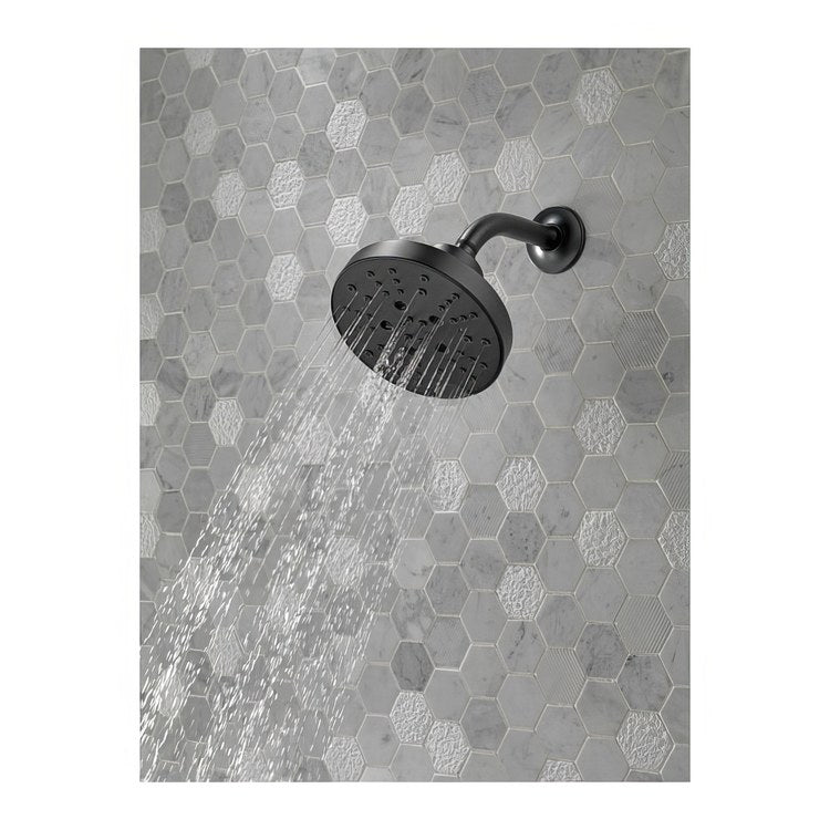 Showerhead Universal 5 Functions H2Okinetic Matte Black 6 Inch 1.75 Gallons per Minute - Image 2