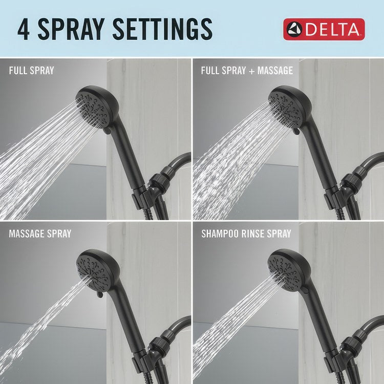 Handshower Universal Showering Matte Black WaterSense 1.75 Gallons per Minute 3-5/16 Inch - Image 3