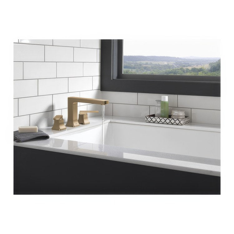 Roman Tub Trim Velum 2 Lever Brilliance Champagne Bronze ADA 10 to 16 Inch Spread 3 Hole 18 Gallons per Minute - Image 2