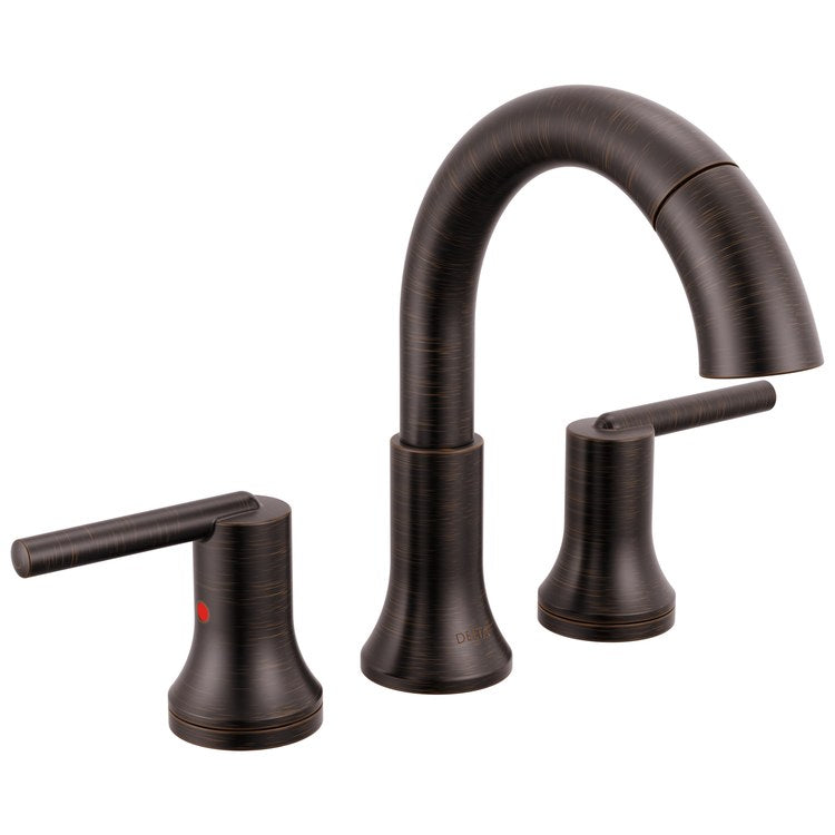 Lavatory Faucet Trinsic Widespread 4 to 16 Inch Spread 2 Lever ADA WaterSense/CALGreen Venetian Bronze 1.2 Gallons per Minute Deck Arc Metal Pop-Up 3 Hole MagnaTite Docking - Image 1