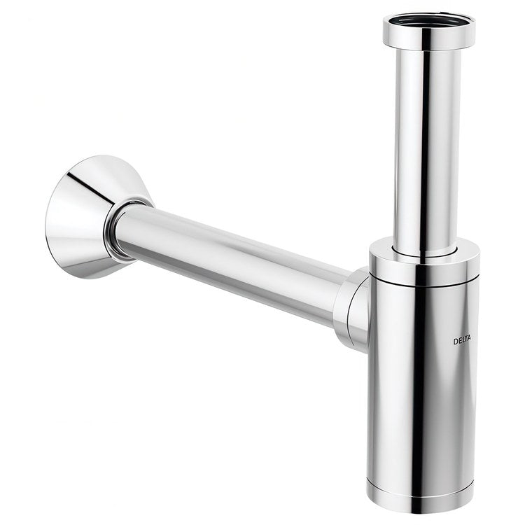 Bottle Trap Decorative P-Trap with 12 Inch Straight Arm 12 Inch Brass Chrome