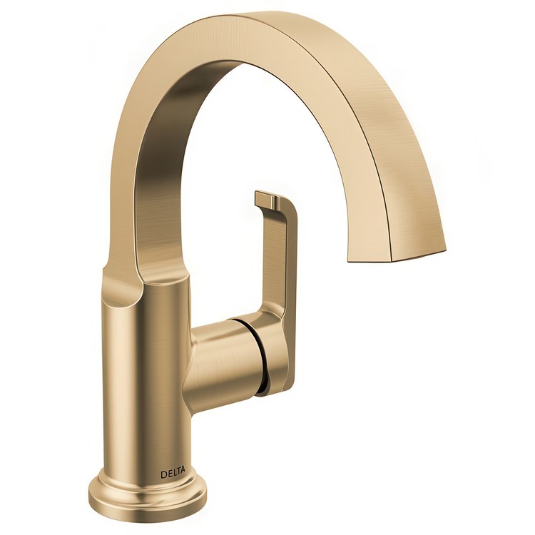 Lavatory Faucet Tetra 1 Lever ADA WaterSense Lumicoat Champagne Bronze 1.2 Gallons per Minute Deck Arc Metal Pop-Up 1 Hole Diamond Seal Technology - Image 1