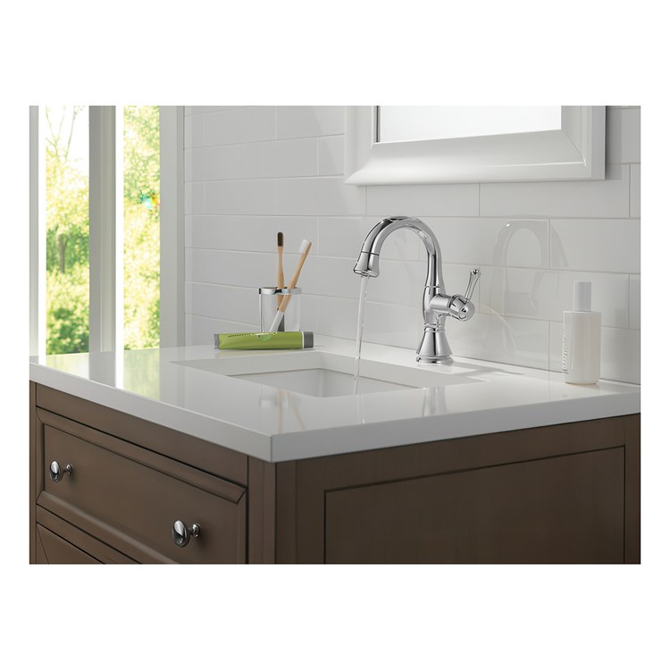 Lavatory Faucet Cassidy 1 Lever ADA WaterSense Chrome 1.2 Gallons per Minute Deck Arc Metal Pop-Up 1 Hole MagnaTite - Image 2