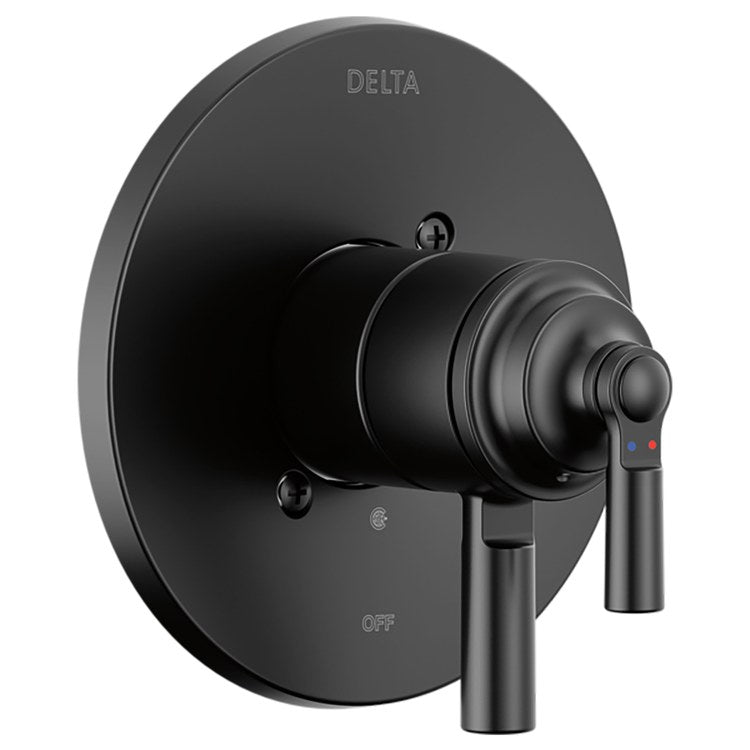 Pressure Balance Valve Trim Monitor Saylor 17 Series with Integrated Volume Control 2 Lever Matte Black WaterSense ADA - Image 1