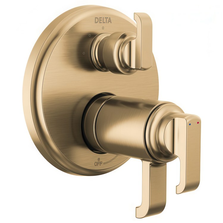 Diverter Trim Tetra 17T Series Tempassure Thermostatic Integrated 3 Functions Lumicoat Champagne Bronze 3 Lever ADA for Rough-In Valve R22000 Not Included - Image 1