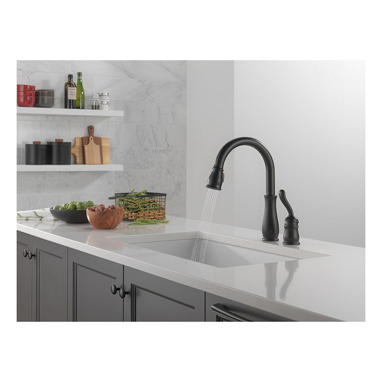 Kitchen Faucet Leland 4 Inch Spread 1 Lever ADA Matte Black Pull Down High Arc 360 DEG Swivel 2 Hole Diamond Seal Technology 1.8 Gallons per Minute - Image 2