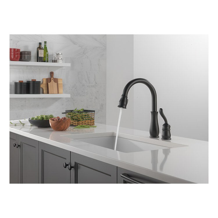 Kitchen Faucet Leland 4 Inch Spread 1 Lever ADA Matte Black Pull Down High Arc 360 DEG Swivel 2 Hole Diamond Seal Technology 1.8 Gallons per Minute - Image 3