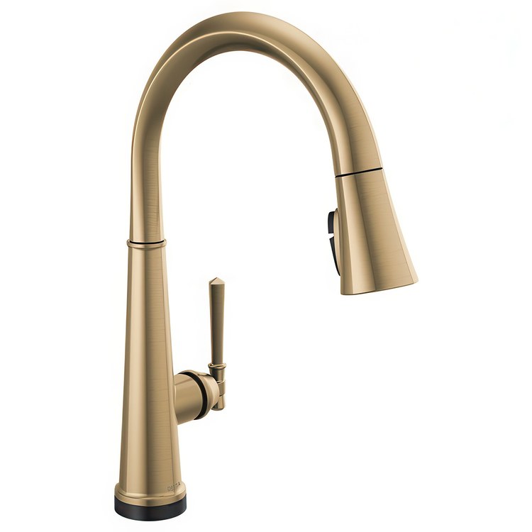 Kitchen Faucet Emmeline Touchless 1 Lever ADA Lumicoat Champagne Bronze 3 Function Pull Down Gooseneck 360 DEG Swivel 1/3 Hole Deck MagnaTite/TempSense/ShieldSpray 1.8 Gallons per Minute - Image 1