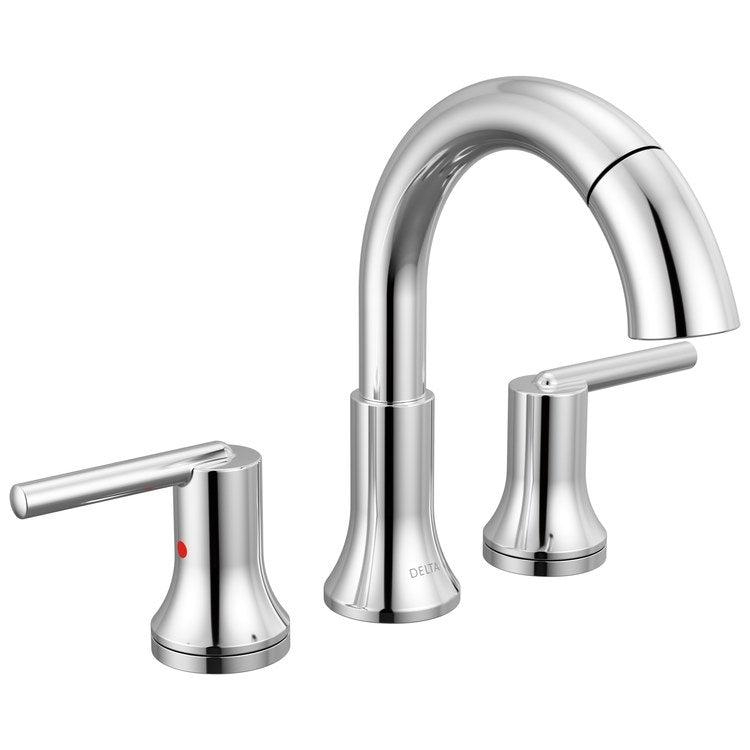 Lavatory Faucet Trinsic Widespread 4 to 16 Inch Spread 2 Lever ADA WaterSense/CALGreen Chrome 1.2 Gallons per Minute Deck Arc Metal Pop-Up 3 Hole MagnaTite Docking - Image 1