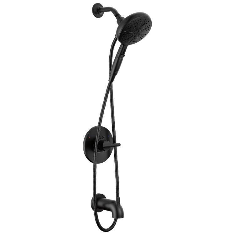 Tub and Shower Trim Monitor Nicoli 14 Series 1 Lever Matte Black WaterSense ADA 1.75 Gallons per Minute - Image 1