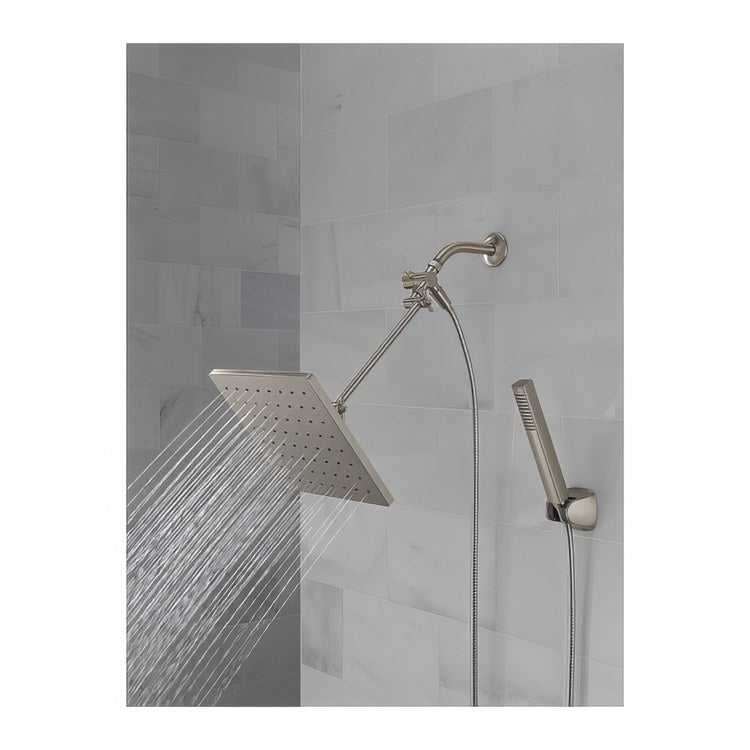 Handshower/Showerhead Combination Universal Raincan Spotshield Brushed Nickel Adjustable Extension Arm - Image 2