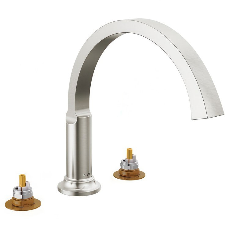 Roman Tub Trim Less Handle Lumicoat Stainless WaterSense ADA 8 to 16 Inch Spread 3 Hole for Rough-In R2700/R2707 - Image 1