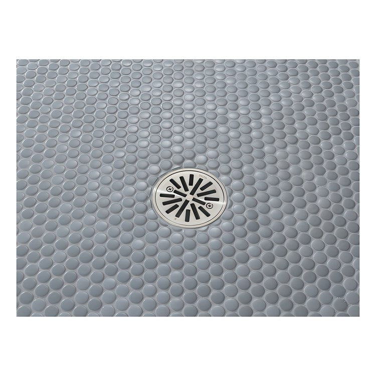 Shower Drain Tile-In Round 4 Inch Brilliance Stainless PVC/Brass - Image 2