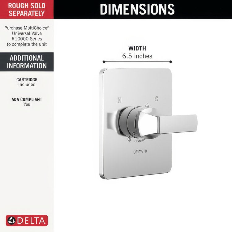 Pressure Balance Valve Trim Monitor Velum 14 Series 1 Lever Brilliance Stainless ADA - Image 3