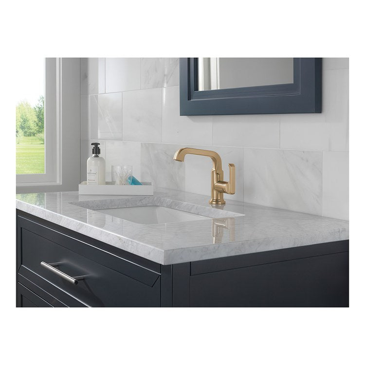 Lavatory Faucet Tetra 1 Lever ADA WaterSense Lumicoat Champagne Bronze 1.2 Gallons per Minute Deck Fixed Metal Pop-Up 1 Hole Diamond Seal Technology - Image 3