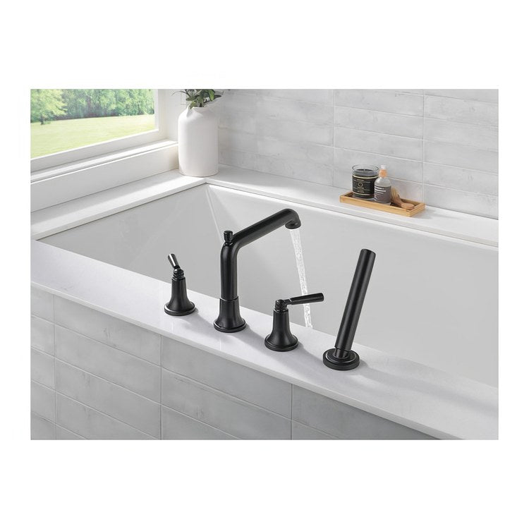Tub Trim Saylor Deck Mount 2 Lever Matte Black WaterSense ADA 18 Gallons per Minute - Image 2