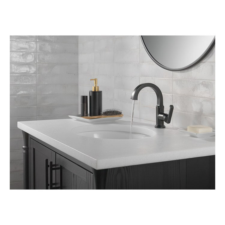 Lavatory Faucet Tetra 1 Lever ADA WaterSense Matte Black 1.2 Gallons per Minute Deck Arc Metal Pop-Up 1 Hole Diamond Seal Technology - Image 2