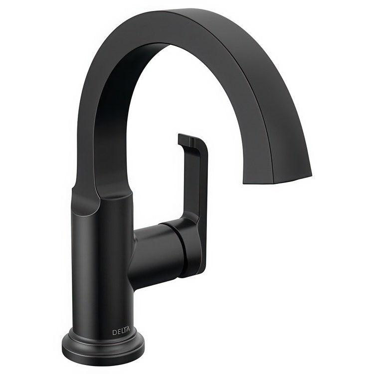 Lavatory Faucet Tetra 1 Lever ADA WaterSense Matte Black 1.2 Gallons per Minute Deck Arc Metal Pop-Up 1 Hole Diamond Seal Technology - Image 1