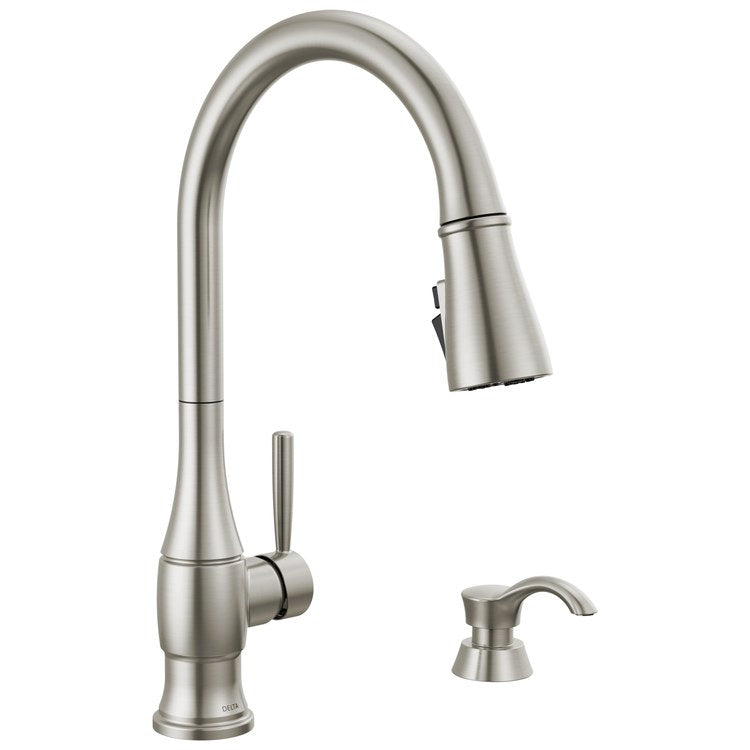 Kitchen Faucet Hazelwood with Soap Dispenser 1 Lever ADA Spotshield Stainless Pull Down 360 DEG Swivel 1 Hole Diamond Seal and ShieldSpray Technology 1.8 Gallons per Minute - Image 1