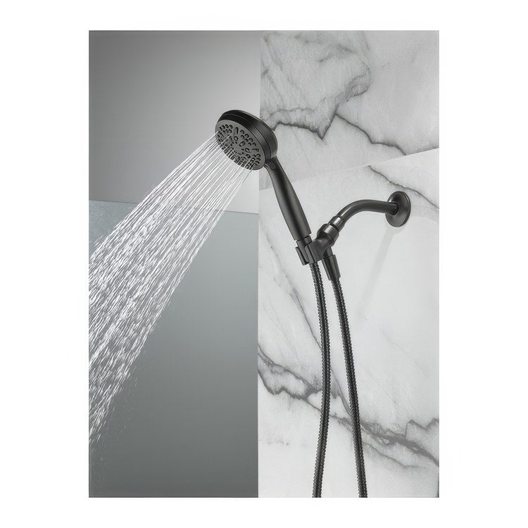 Handshower Universal Showering Matte Black WaterSense 1.75 Gallons per Minute 4-3/8 Inch - Image 2