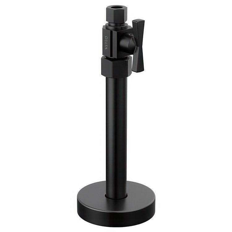 Stop Valve Straight Supply Transitional 1/2 x 3/8 Inch Brass Compression Cross Matte Black - Image 1